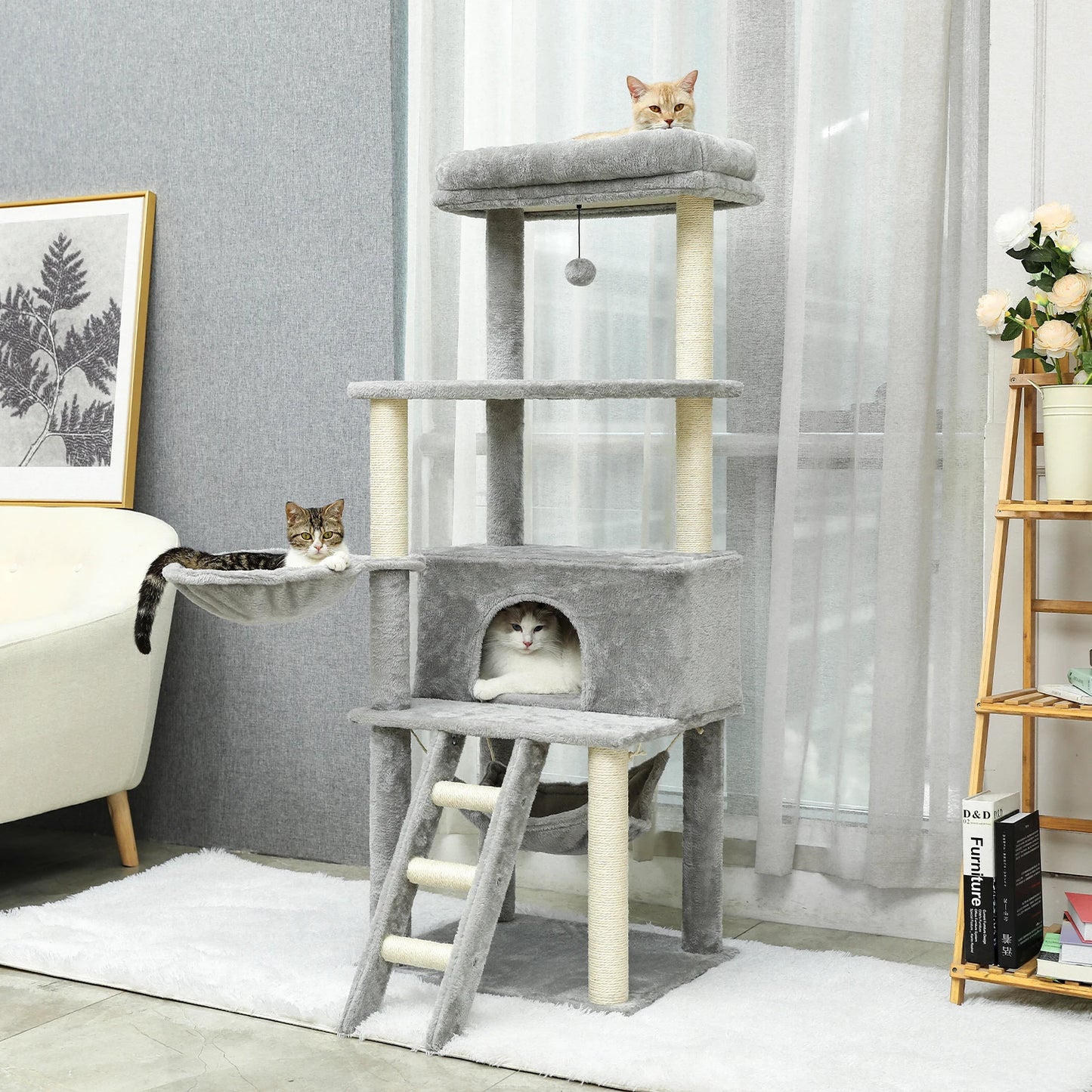 Cats Climbing Trestle Pet Scratcher